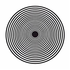 Obraz premium Hypnotic black and white circle illustration for a design or art background