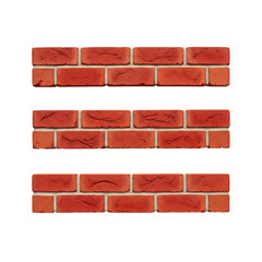 Obraz premium Charming red brick wall texture, perfect for architectural design, 3D rendering, or rustic backgrounds, adding warmth and character to your next project, PNG cutout, transparent background, isolate
