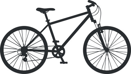 Obraz premium A silhouette of a bicycle showcasing its frame wheels and handlebars ideal for cycling themes..