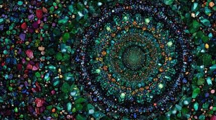 Obraz premium A circular pattern made up of small stones