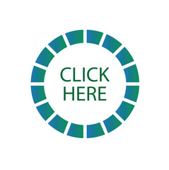 Fototapeta premium Click Here Button with Click cursor. Vector illustration
