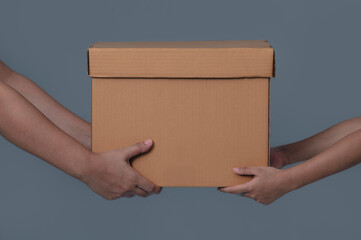Paper box packaging for delivery concept