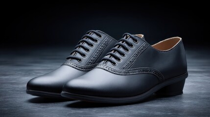 Elegant Black Leather Dress Shoes for Formal Occasions and Stylish Events with Detailed Stitching and Smooth Finish
