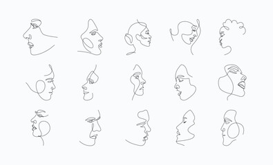 Abstract Continuous Face Line Art Graphic Pack