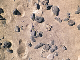 Rocks and sand - desert ground.