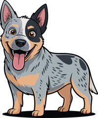 Obraz premium Cute cartoon a illustrator vector Australian Cattle Dog