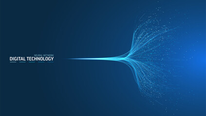 Dynamic lines vector abstract background. Network data flow, ai wave, science concept. Digital stream of light, particle, and energy. Futuristic technology graphic for business, design, and innovation