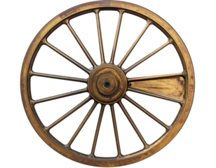 Cast Iron Train Driving Wheel Front View, Isolated Transparent Background PNG