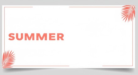 Summer theme background with tropical leaves