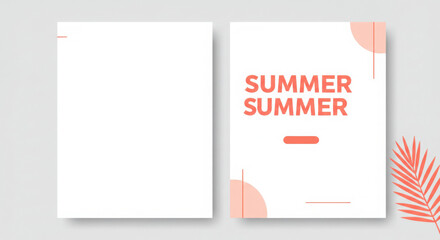 Minimalist summer design with coral accents