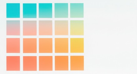 Colorful gradient squares on white background