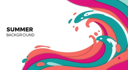 Summer abstract background with colorful waves