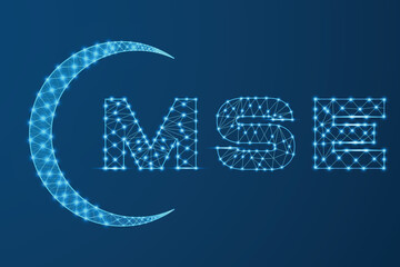 Modern, MSE logo template and background with a Hi-Tech geometric mesh.