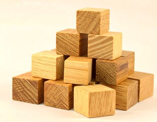 Wooden building blocks pyramid