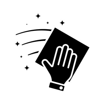 hand wiping surface clean black icon clip art preview