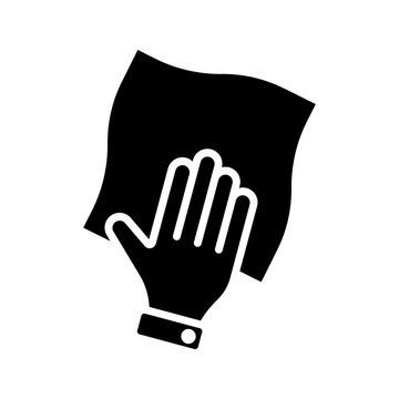 black hand wiping cloth clip art preview