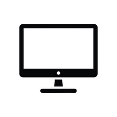Fototapeta premium Minimalist black and white of a desktop computer monitor with a simple rectangular screen and a stand