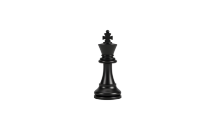 Elegant black king chess piece against a stark showcasing strategy and power in a minimalist and sophisticated composition