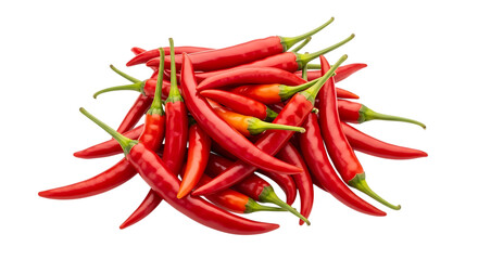 Illustration of pile of red chili peppers isolated on transparent background