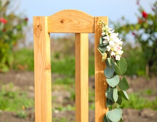 Wooden chair adorned with flowers