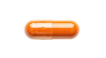 Isolated capsule drug contains orange powder to improve health for a better lifestyle