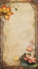 Rustic Lotus Frame with Ornate Scroll Design for Elegant Styling
