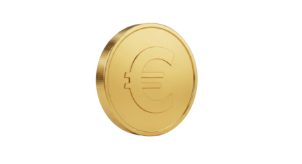 Isolated euro coin symbol with a soft shadow perfect for design elements and layouts.