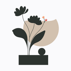 Flat design boho wall art illustration