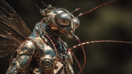 Fototapeta premium Detailed futuristic insect creature design