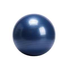 Shiny blue inflatable exercise ball with a ribbed surface for stability and core workouts.