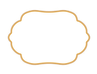 Golden luxury 3d frame. Ornamental shiny border in oriental style. Indian decorative element. Realistic object mockup for photo frame. Vector for certificate, stamp, vignette