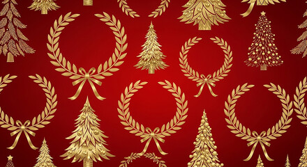 seamless pattern with golden ornament