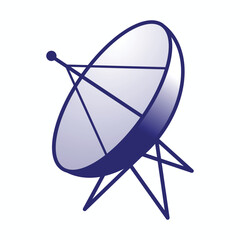 A satellite dish antenna, isolated on white background