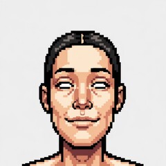 ピクセルアートスタイルの女性の顔の肖像画