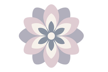Abstract geometric flower bloom with layered petals in soft pastel colors and modern design for decorative purposes