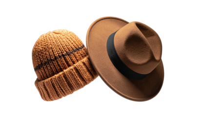 Cozy Wool Hat Pair isolated on transparent background