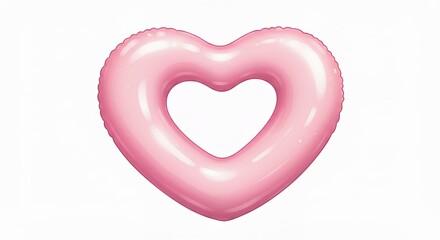 Obraz premium Pink heart shape isolated on white background symbol of love and affection design element for various applications