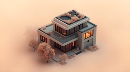 train in the city 3d render of a modern building