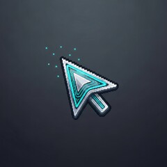 青い光るカーソルポインタピクセルアートブラック