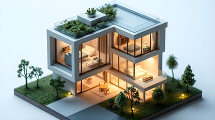 3d render of a modern house