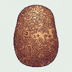 模様入り茶色の卵のピクセルアートの静物写真