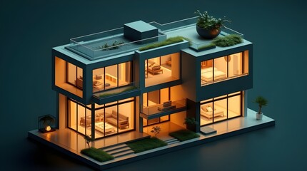 3d render of a modern building