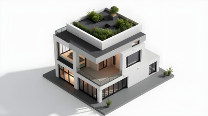 3d render of a modern building