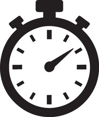 PrintSimple black stopwatch icon on a white background