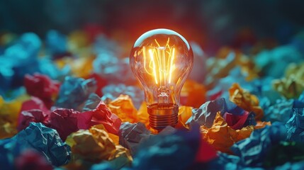 Inspiring lightbulb moment illuminating creative ideas, perfect for innovation concepts, business solutions, and educational content showcasing bright thinking and ingenuity