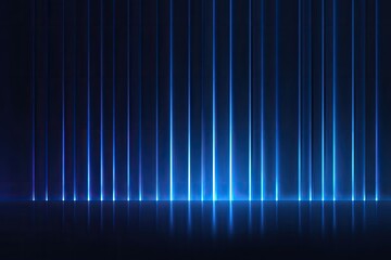 Abstract dark background with vertical glowing neon blue lines