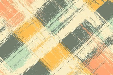 Obraz premium A warm and inviting plaid pattern with autumnal hues, suitable for fallthemed designs, textile prints, and seasonal backgrounds, evoking feelings of nostalgia and comfort