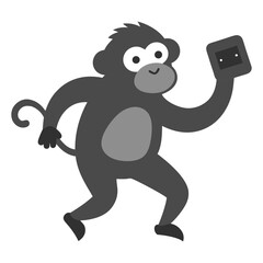 Obraz premium Silhouette vector illustration of an orangutan dancing