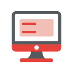 Flat Color Vector Art of a Computer Monitor