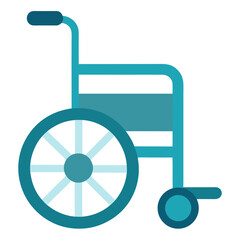 Flat Color Vector Art of a Wheelchair